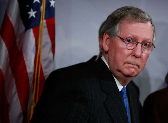 Image for article titled Mitch McConnell Is an Entire Hypocrite for Declaring That Trump&#39;s Nominee For RBG&#39;s SCOTUS Seat Will Get a Vote on the Senate Floor