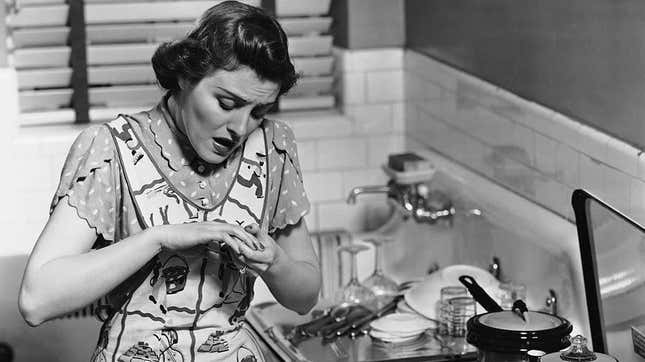 Woman At Sink Washing Dishes by George Marks