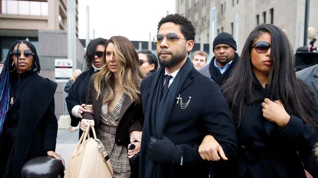 Jussie Smollett leaves Leighton Criminal Courthouse on February 24, 2020 in Chicago, Illinois. 