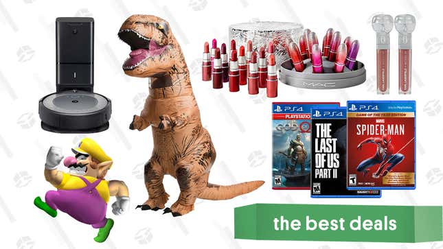 Image for article titled Friday&#39;s Best Deals: PS4 Games Sale, MAC Lipstick Gift Set, ASUS Gaming Laptop, Inflatable Dinosaur Costume, Just Dance 2021, Roomba i3, and More