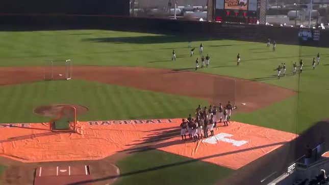 University Of Tennessee Baseball Team Sprints To Clean Up Field