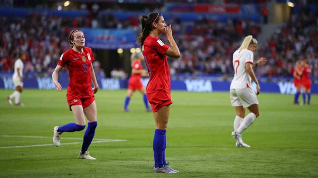 Image for article titled Please Enjoy These Photos of the US Women's Soccer Team Sipping Tea, Butchering England
