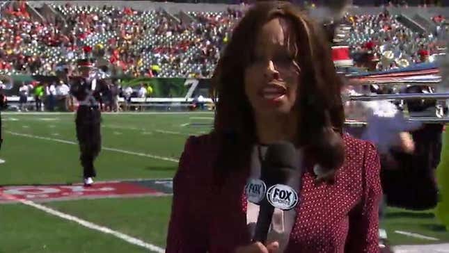 Pam Oliver Nearly Steamrolled By Ohio State Band