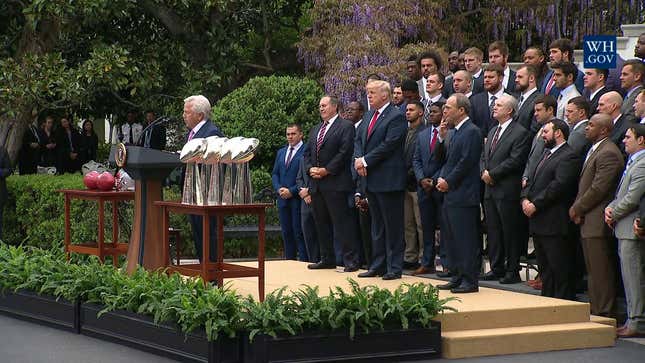 Donald Trump Celebrates His Very Good Friends, The Patriots, With A Dull Party<em></em><em></em>