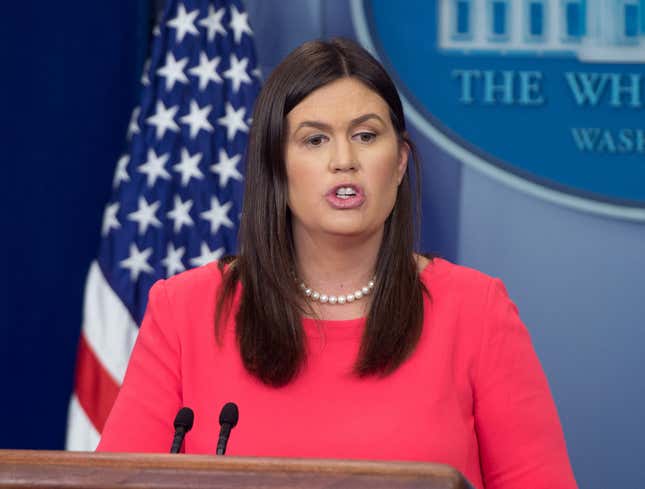 Image for article titled Sarah Huckabee Sanders Strongly Rebukes Implication She Doesn’t Lock Own Children In Cages
