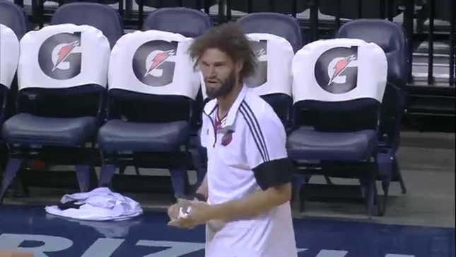 Fire Extinguisher Becomes Weapon In Fight Between Robin Lopez And The Rockets Mascot