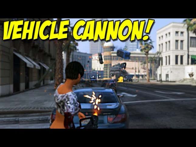 <i>Grand Theft Auto V</i> Mod Makes Guns Fire Cars Instead Of Bullets