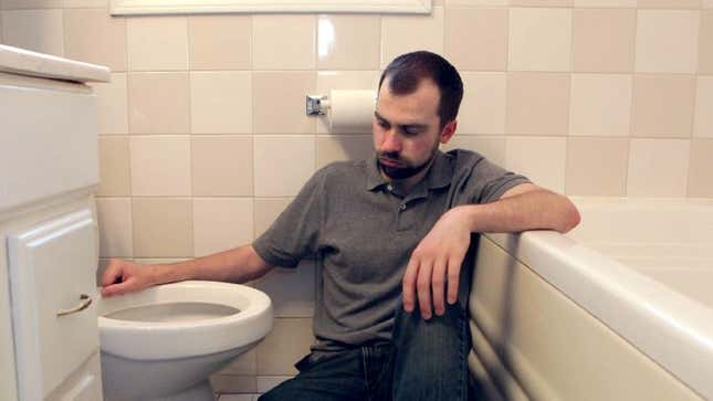 Image for article titled Deep Down, Area Man Knows He’s Not Done Vomiting