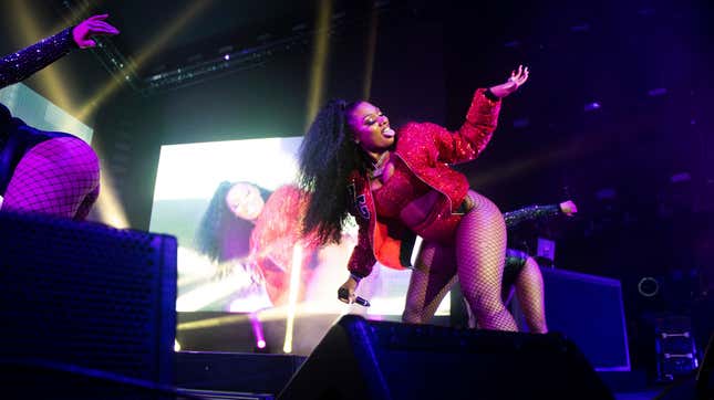 Megan Thee Stallion performs on stage, Sunday, Sept. 22, 2019, in Atlanta.