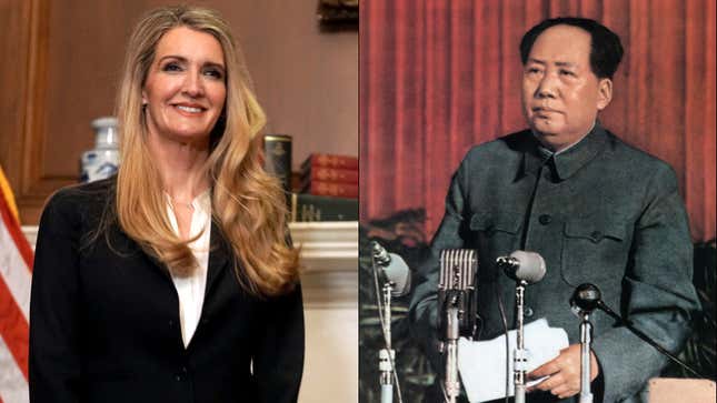 Image for article titled So It Looks Like Sen. Kelly Loeffler Does, Indeed, Have a Portrait of Chairman Mao in Her Home