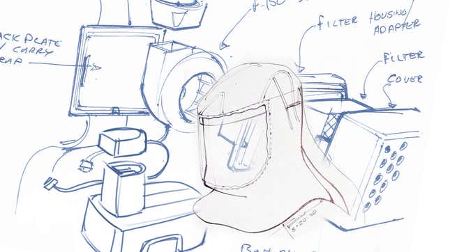 Image for article titled Ford&#39;s Quickly-Designed Powered Air-Purifying Respirators Are A Clever Re-Use Of F-150 And Hand Tool Parts