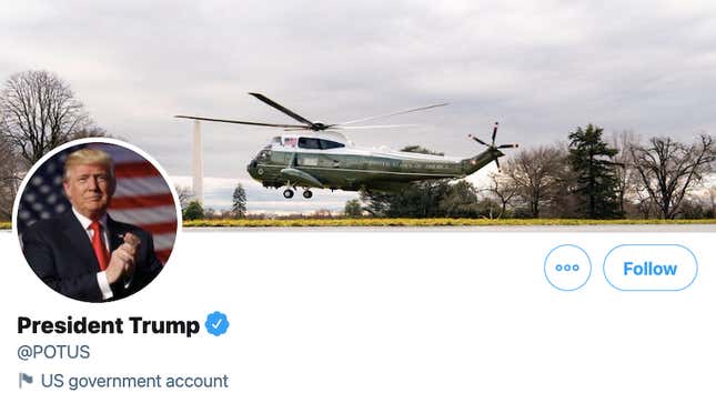 The official presidential Twitter account.