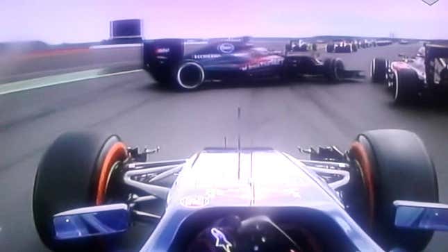 Watch A Bunch Of F1 Teammates Take Each Other Out On The First Lap