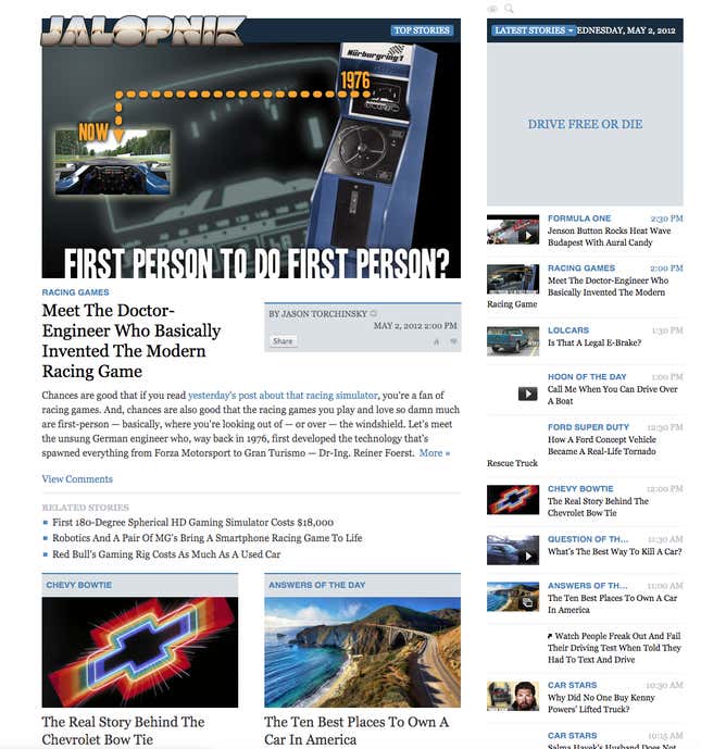 Image for article titled A Quick Tour Through All The Old Jalopnik Site Redesigns That Made You Angry