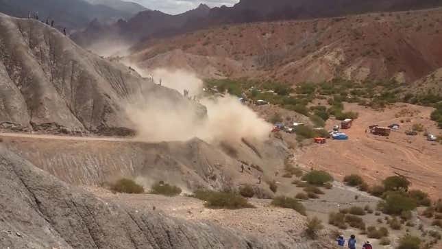 Carlos Sainz Nearly Takes Out Spectators In Terrifying Dakar Crash