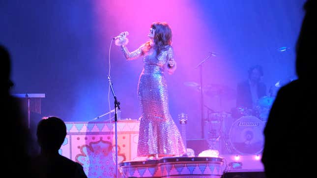 Jenny Lewis performs at the Ryman Auditorium in Nashville, Tennessee in March.