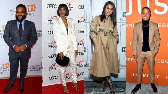 Anthony Anderson, left; Kelly Rowland; Regina Hall; Terrence J