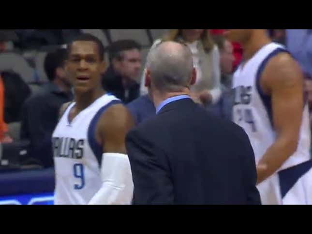 Rick Carlisle Gets The Business From Rajon Rondo, Reporter