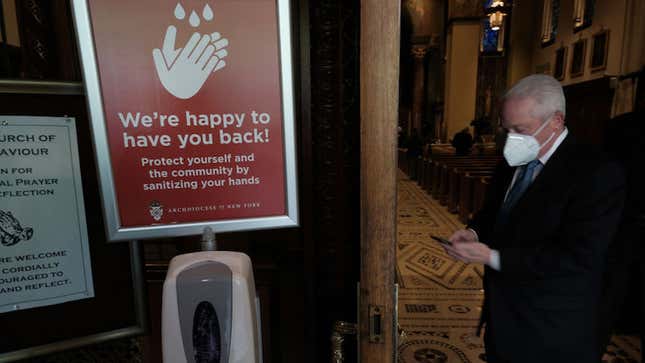 Dr. Deborah Birx, the White House coronavirus response coordinator, said on Sunday that it may not be safe for people with pre-existing conditions to go to churches. Above, a church in New York City.
