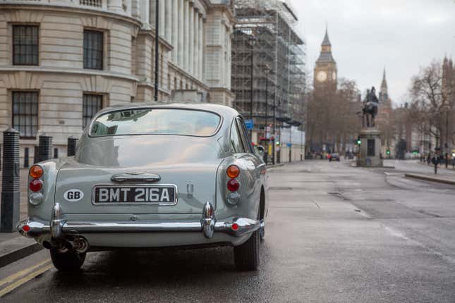 Image for article titled How Movie Magic Made the Aston Martin Goldfinger DB5 Continuation’s Bond Gadgets a Reality