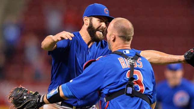 Image for article titled Cubs Fans Cautiously Optimistic After Jake Arrieta Throws 8th No-Hitter, Team Scores Over 30 Runs For 12th Consecutive Game