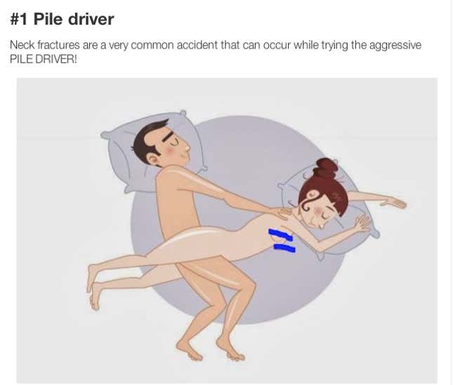 Image for article titled Is There Any Such Thing as a Dangerous Sex Position?