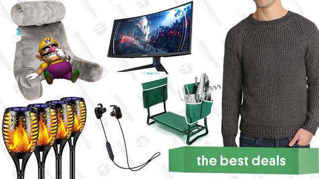 Image for article titled Saturday&#39;s Best Deals: Reading Pillows, Westinghouse Curved Gaming Monitor, JACHS NY Sweaters, TomCare Outdoor Accessories, and More