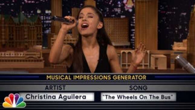 Ariana Grande Impersonates Britney and Celine on <i>Tonight Show</i>, Makes Up for Donut Fiasco