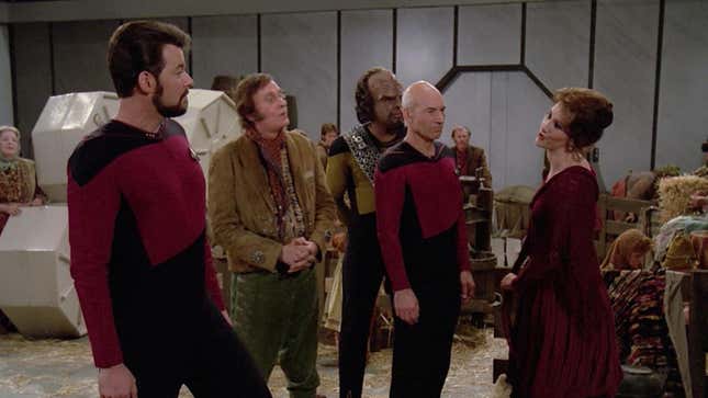 The crew of the Enterprise meet the Space Irish. Things get much worse from there.