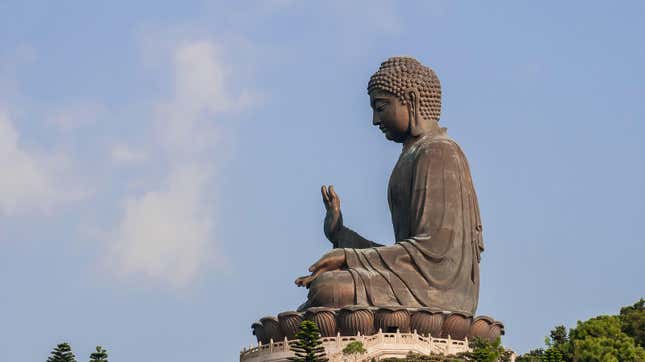 Tian Tan Buddha, also known as the Big Buddha located at Ngong Ping, Lantau Island, Hong Kong