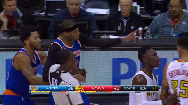 Carmelo Anthony Got Ejected For Whacking Thabo Sefolosha