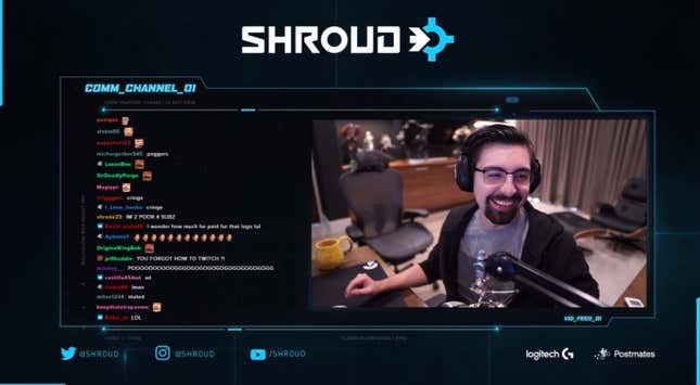 Image for article titled Shroud&#39;s Twitch Return Pulls More Than 500,000 Concurrent Viewers, Despite Technical Troubles