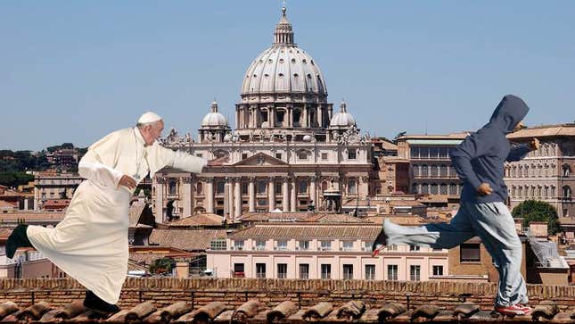 Image for article titled Pope Francis Pursues Sinner Across Vatican City Rooftops