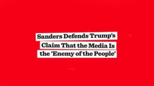 Sanders Uses Rare Press Conference to Echo Trump's Blame of Media for Right-Wing Violence