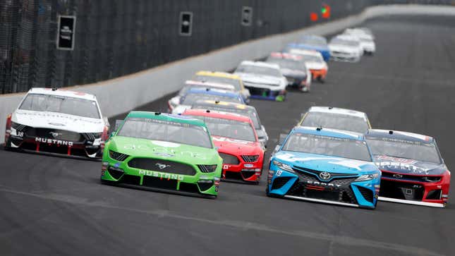 Ryan Newman, Martin Truex Jr. and William Byron at Indianapolis Motor Speedway, all of whom qualified for the first round of the playoffs. 