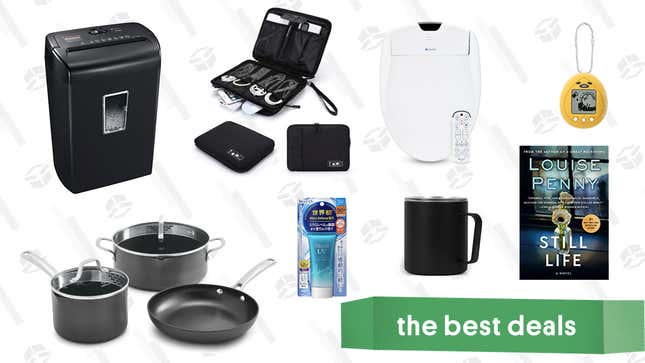 Image for article titled Sunday&#39;s Best Deals: Bidets, Cable Organizer Bag, Calphalon Cookware, Japanese Sunscreen, and More