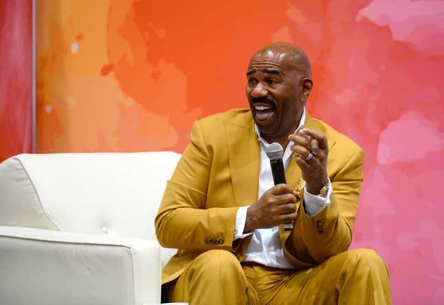 Steve Harvey speaks at the State Farm Color Full Lives Art Gallery on July 22, 2016 in Las Vegas, Nevada.