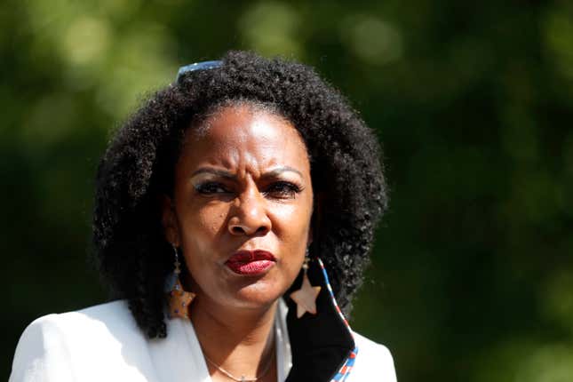 Mayor-elect Tishaura Jones speaks during a news conference in St. Louis. 