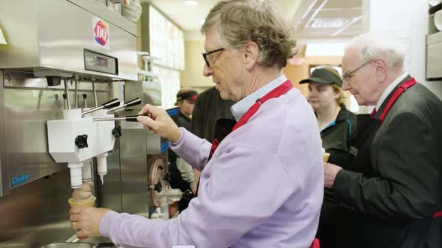 Image for article titled World’s second- and third-richest men work shift at Dairy Queen