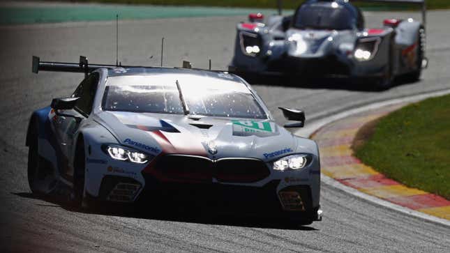 The BMW M8 GTE driven by Martin Tomczyk and Nicky Catsburg during practice for the 6 Hours Of Spa-Francorchamps last year. 