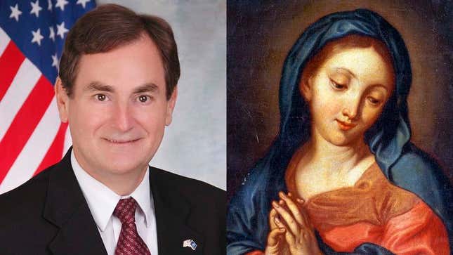 Image for article titled &#39;Mother Mary Was Essentially Raped,&#39; Mourdock Says While Digging Self Into Deeper Hole
