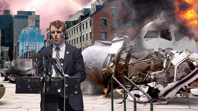 Image for article titled Joe Kennedy Dodges Crashing Planes, Swerving Cars After Announcing Campaign For Senate
