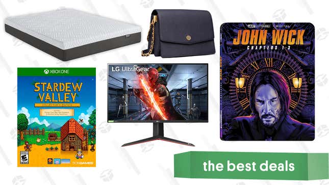 Image for article titled Wednesday&#39;s Best Deals: LG 27&quot; UltraGear Monitor + Xbox Controller, Stardew Valley, Simmons Beautyrest Mattress, Tory Burch Sale, John Wick 4K Blu-ray Set, and More