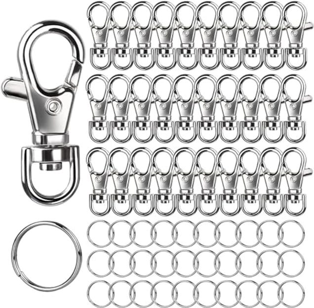 LEOBRO 60PCS Metal Swivel Snap Hooks and Key Rings, Now 10% Off