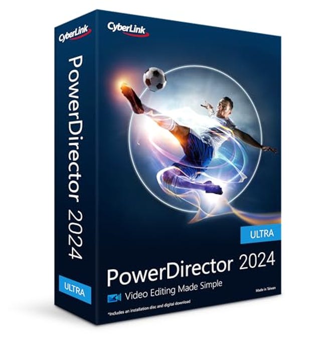 CyberLink PowerDirector 2024 Ultra | Easy AI Video Editing | Easy-to-Use Video Editing Software for Windows with Premium Visual Effects | Slideshow | Screen Recorder [Retail Box with Download Card], Now 20% Off