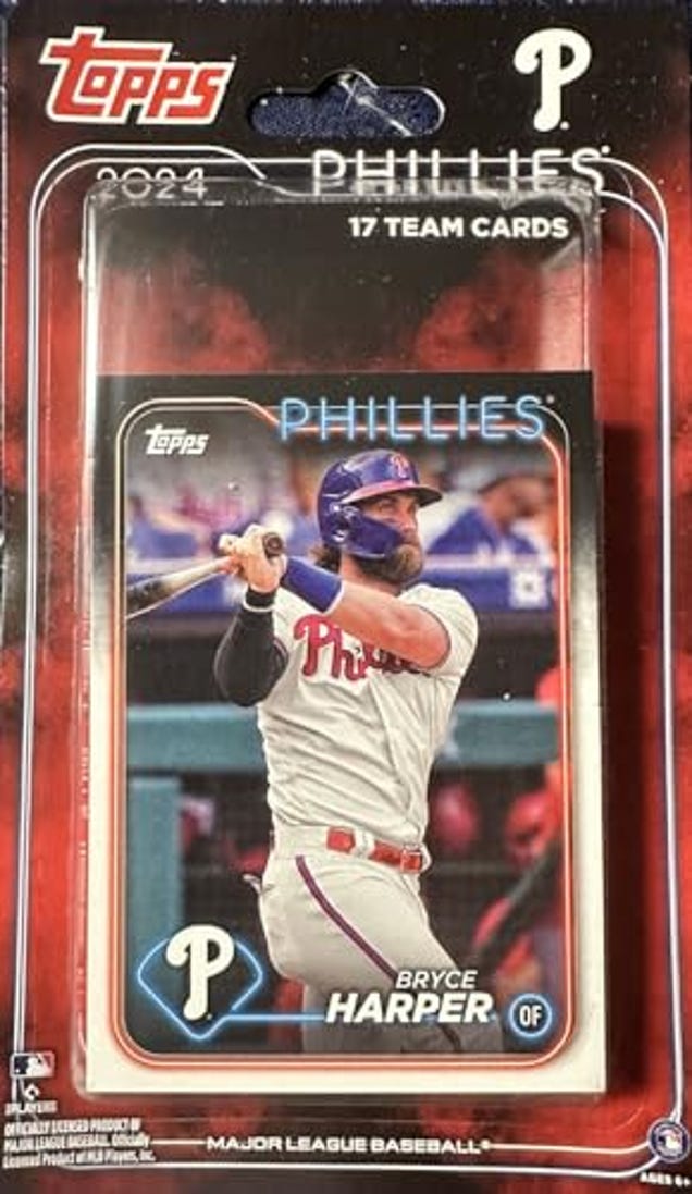 Philadelphia Phillies 2024 Factory Sealed 17 Card Team Set Featuring a Johan Rojas Rookie Card Plus Bryce Harper, Now 13% Off