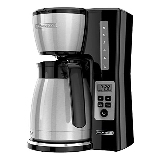 BLACK+DECKER 12 Cup Thermal Programmable Coffee Maker with Brew Strength and VORTEX Technology, Now 22% Off