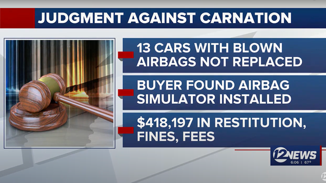 Kansas Dealer Fined $418k For Selling Cars Without Working Airbags