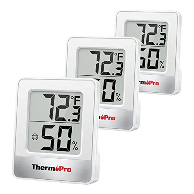 ThermoPro TP49 3 Pieces Digital Hygrometer Indoor Thermometer Humidity Meter Mini Hygrometer Thermometer with Temperature and Humidity Monitor Room Thermometer, Now 26% Off