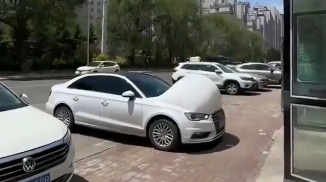 'Pregnant' cars blistering in China's heat aren't as they appear